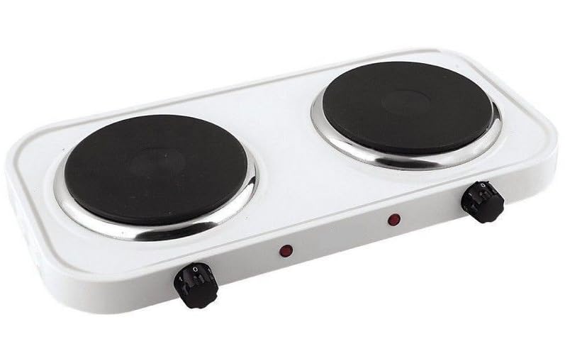 SVE Hornillo eléctrico doble Cocina Eléctrica Portátil 2 Fogones 2000W de Potencia - Protección...