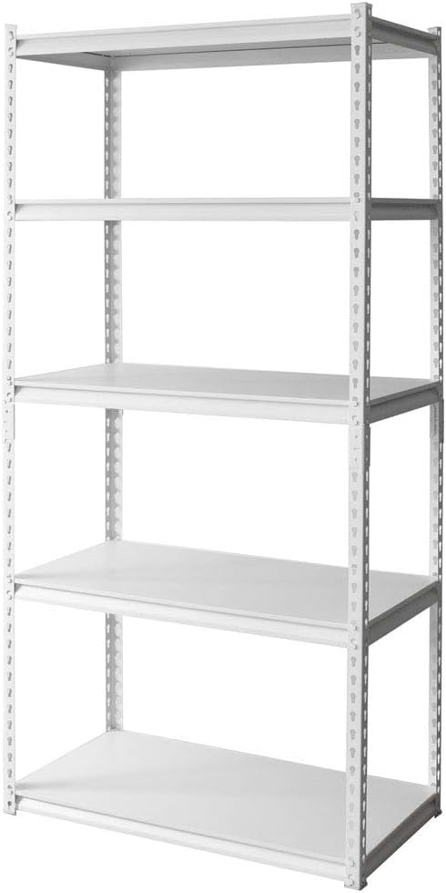 Amazon｜ラック スチール メタル 幅90cm 5段 ホワイト 幅約90×奥行約46