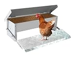 5kg Automatic Treadle Type Chicken Feeder, Rat-Proof Poultry Feeder, Can Feed 4-6 Chickens, Suitable For Rooster, Pheasant And Duck Outdoor Henhouse, Large Poultry Feeder With Lid