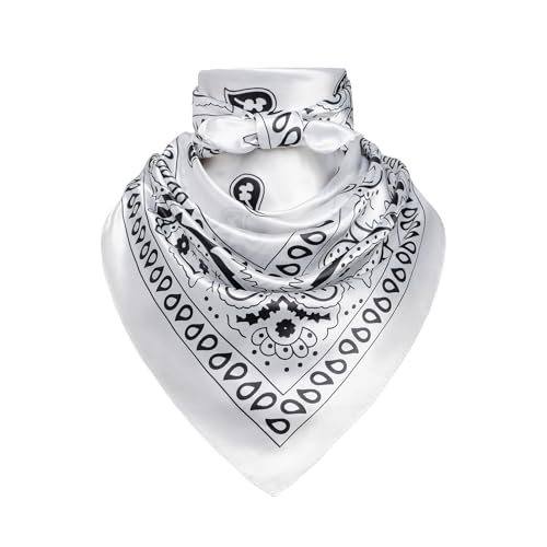 Image of 35 inch Men's Silk Cowboy Scarf - Oversized Western Bandana Neckwear, Large Square Scarf with Gift Packaging