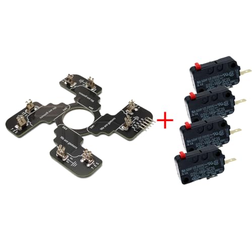 Image of Replaced JLF PCB for Sanwa TP-MA PCB Board With 4pcs D3V .187 inch Microswitches Hot Swap Joystick Board for OTTO DIY V2 V5 Kit (Black with 4pcs D3V switches)