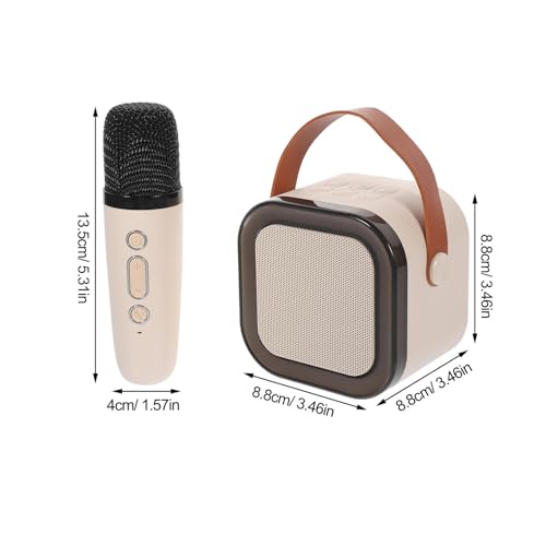 SAFIGLE 1 Conjunto De Máquina De Karaokê Portátil Alto-Falante De Karaokê Com 2 Microfones Sem Fio L