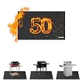 Tamfile Large 50 x 30 Inch Under Grill Mats for Outdoor Grill, Double-Sided Fireproof Heat-Resistant Pad, Indoor Fireplace/Fire Pit Rubber Mat, Oil-Proof Waterproof BBQ Protector for Deck and Patio