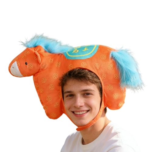 JIEBWCHA Hästmask för Rollspel, Plysch Huvudbonad, Tecknad Ridhäst Dräkt, För Scenframträdande Fotografering Maskeradparty Cosplay Rekvisita