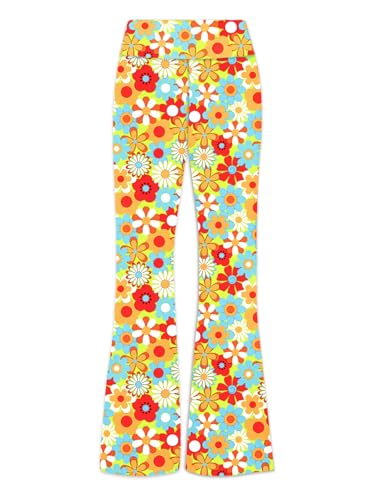 Image of Deerose Girls Halloween Hippie Bell Bottom Pants High Waist Flare Pants 5-14 Years