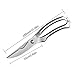 Perchedl Large Practical Poultry Scissors, Super-sharp Stainless Steel Spring Loaded Handle Kitchen Scissors Chicken Seafood Vegetable Barbecue Food Scissors (Silver)