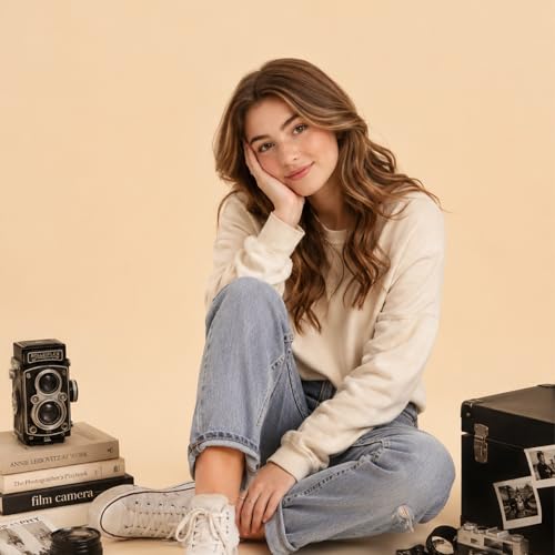 Image of Kate 6ftAƒa€ inch9ft Solid Beige Backdrop Portrait Photography Background for Photography Studio Children and Headshots Beige Backdrop Background for Photography Photo Booth