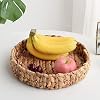 Ochine bandeja de servicio redonda de ratán con asas - bandejas decorativas tejidas para otomana para mesa de centro 6
