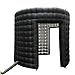 Vinfgoes 10ft Diameter Round Inflatable LED 360 Photo Booth Enclosure with 24pcs Led Light Tube& Air Blower Photo Booth Backdrop for Wedding, Birthday, Exhibition, 3 Doors