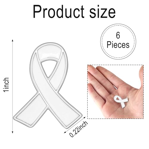 Image of 6Pcs Awareness Enamel Ribbon Lapel Pins Ribbon Brooch Pin for Charity Events Survivor Campaign Party Favors Supplies
