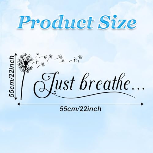 COMNICO Just Breathe Wall Decals, 1Pcs Inspirational Quotes Vinyl Wall Decal Yoga Quotes Positive Relax Motto Letters Sayings Wall Stickers Decor for Bedroom Living Room Home Decoration - Image 2
