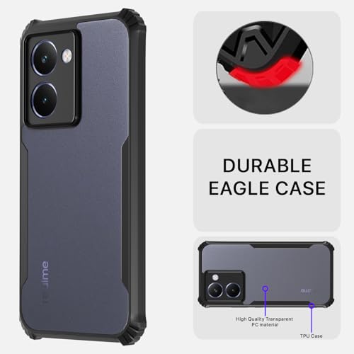 Image of Pikkme Back Cover for Realme P3 Ultra 5G | Ultra Hybrid Shockproof Case | Full Camera Protection | Raised Edges | Clear Transparent Bumper Case (Black)