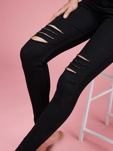 Image of Miss Chase Women's Skinny High Rise Cropped Stretchable Denim Jeans