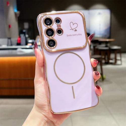 Funda inalámbrica ondulada Samsung A16 y A15 anti-impactos diseño morado