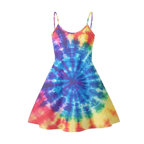 Image of Women's Spaghetti Strap Dress Summer Casual Swing Sundress Girls Beachwear Swing Mini Dress
