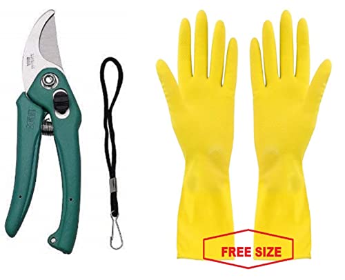 DEBs CARE Gardening Hand Tool Kit for Home Gardening (Hand Cultivator, Hand Fork, Big Hand Trowel, Small Hand Trowel, Hand Weeder, Garden Hand Gloves, Pruner) Pack of 7
