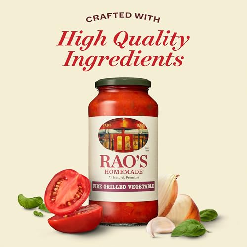 Image of Rao's Homemade Fire Grilled Vegetable Pasta Sauce, 24 oz, Tomato Sauce, All Purpose, Premium Quality, Tomatoes from Italy, Peppers, and Red Onion (Pack of 2)