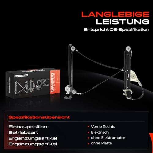 Frankberg Fensterheber ohne Motor Vorne Rechts Kompatibel mit 1er E81 116 118 120 123 130 2006-2011 1er E87 118 2007-2011 1er Coupe E82 118 120 123 125 135 2007-2013 Replace# 51337165596