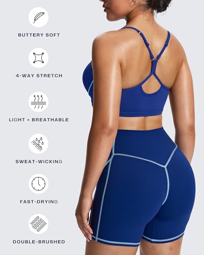 Image of Aoxjox Lexi Lined Sports Bra | color blocking, adjustable straps, women's workout fitness training gym yoga crop tank, moisture-wicking