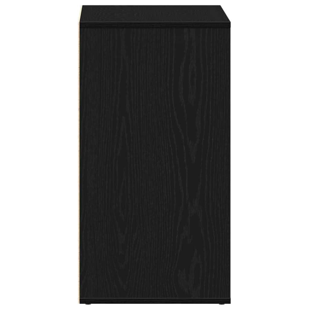 Armadietto cosmetico 80 x 40 x 75 cm, in legno con scaffale e cassetti, design moderno, effetto rovere nero, per camera da letto e soggiorno, versatile
