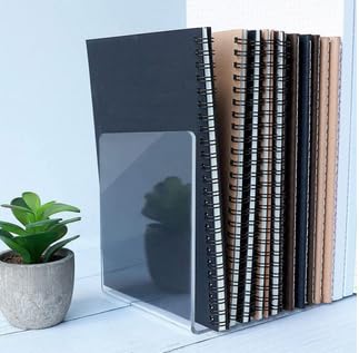 RoxNvm Sujetalibros de Acrílico, 8 Piezas Sujeta Libros Estanteria Transparentes, Soporte Libros, Organizador Libros, Apoyalibros Adecuado para Escuela, Oficina, Biblioteca,Hogar