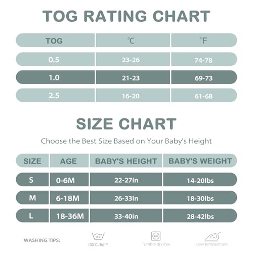 Image of Mosebears Unisex Rayon Made from Bamboo Wearable Blanket with 2-Way Zipper,2.5 Tog Baby Winter Sleep Sack (Forest,6-18 Months)