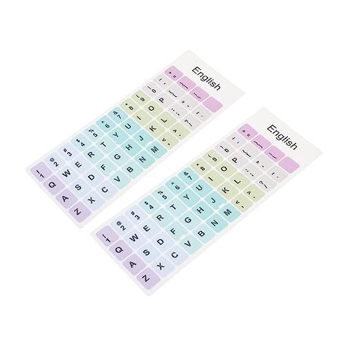 DOITOOL 2blätter Aufkleber Für Tastatur Mit Englischen Buchstaben Kompatibel Für Computertastatur Einfache Installation Kein Kleberückstand Verleiht Frischen Look