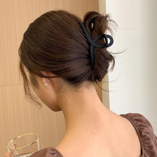 Image of Fashion Woman Hair Claw Clips for Thick Thin Hair,3 Styles Medium Large Black Women's Hair Accessoriess, Rectangular Banana Geometric Matte Aesthetics Variety Hairgrip (3PCS)