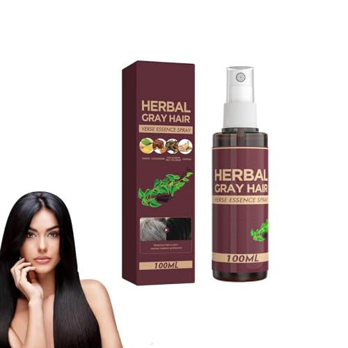 Spray coprente per capelli grigi alle erbe e ritocco delle radici - Colore temporaneo per capelli per donne e uomini con balsamo scurinte, ripristino immediato del colore naturale (1 bottiglia)