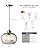 CASAMOTION Pendant Lights Kitchen Island,Clear Seeded Glass with Black Sand Powder,Modern Farmhouse Ceiling Hanging Lighting Fixtures,Dining Room Table Bedroom Oval Globe 8.7 Inch Diam 2 Pack