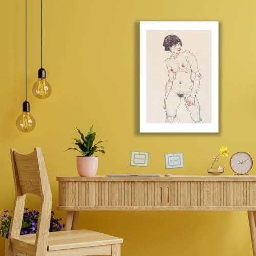 Affiche Egon Schiele Nu debout penché à droite grand format Spiffing Prints - 2
