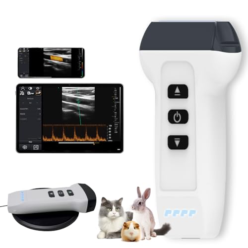 DAWEIanimed Wireless Color Doppler Ultrasound Machine 7.5MHZ Linear Probe, Wireless Ultrasound Machine for Android and iOS, Handheld Ultrasound Scanner for Cat, Dog, Rabbit