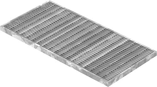 Fenau | Caillebotis/Grille conforme aux normes de l'industrie du bâtiment, Dimensions : 290 x 590 x 20 mm, Dimensions du maillage: 30/10 mm, galvanisée, cadre: 300 x 600 x 23 mm)