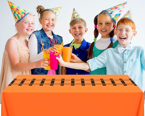 Image of Teenyyou 6 Pcs Train Party Decorations Railroad Track Tablecloths Express Train Birthday Party Supplies 54 x 108 Inch Plastic Table Covers for Railroad Track Western (Multicolor)