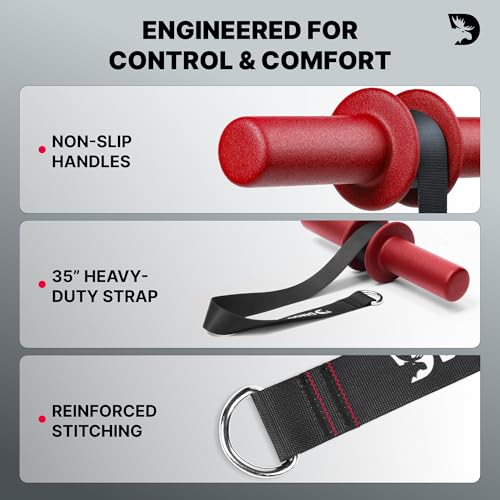 Image of DMoose Fitness Forearm Strengthener & Wrist Roller - Non-Slip Thicker Handles, 35 inch Durable Nylon Strap - Grip Trainer for Wrist, Hand & Forearm Muscles - Arm Exerciser for Strength Training & Rehab