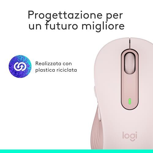Signature M650 Mouse wireless - Per mani piccole e medie, Durata Batteria 2 anni, Clic Silenziosi, Tasti Personalizzabili, Bluetooth, per PC/Mac/Più dispositivi/Chromebook - Rosa - Mouse gaming - Immagine 10