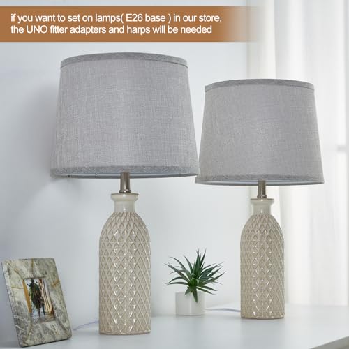 Grey Lamp Shades Set of 2, Drum Lampshades, Lampshade 10 Inches Height by Luvkczc - Used condition - Image 8