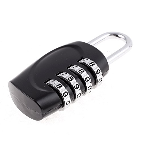 Image of Aexit Jewelry Luggage Padlocks & Hasps Boxes 4 Digit 0-9 Number Resettable Combination Lock Combination Padlocks Padlock Black