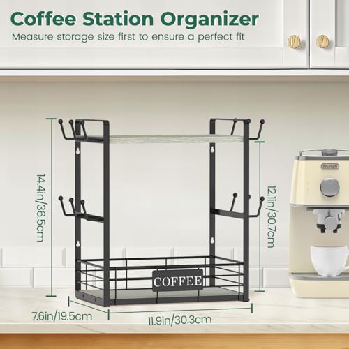 EsLuker.ly 2-Tier Coffee Bar Rack Countertop Organizer