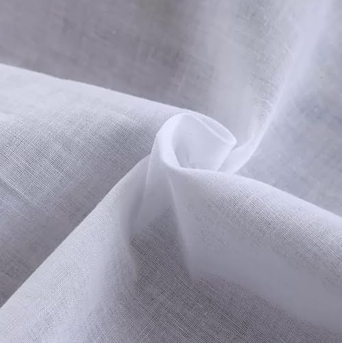 Tela Por Metros 100% Algodón 200cm x 150cm - Para Algodón Puro Tela De Forro Decorativa Textiles Manualidades Bordado Costura Confección - Blanco