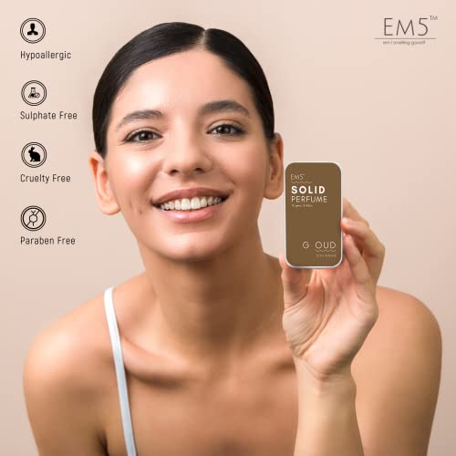 Image of EM5 Solid Perfume | Alcohol Free & Non-Greasy Cologne | Strong & Long Lasting Fragrance | 12g (G Oud (Floral, Oud, Fruity, Spicy))