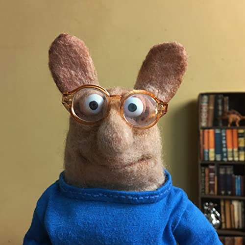 M00159-Sun MOREZMORE Glasses Miniature Eyeglasses Sunglasses Frames 1 3/4\" 44mm Fully Functional for Puppet
