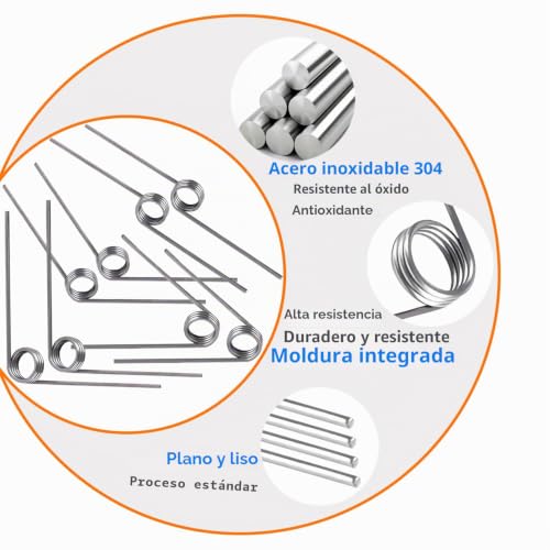 Miniatura 4 de Qrity 10 Piezas Muelles De Torsión, Resortes De Torsión Mecánicos De Acero Inoxidable, Diámetro Del Alambre 0,5mm, Od 4,5mm, 3 Vueltas, Ángulo 120
