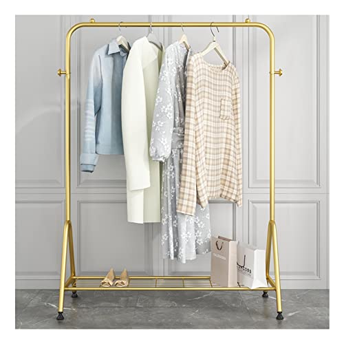 IMYOGI Perchero de Pared para Colgar Ropa, Perchero de pie con Estante Inferior para Pasillo, Dormitorio, Tienda minorista, Dorado, 100 cm