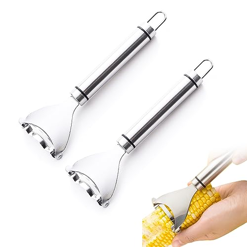Kytasryl Magic Corn Peeler 2 Pcs, Stainless Steel Corn Stripper Tool, Kitchen Gadget, Corn Thresher From The Cob, Easy To Use And Clean (2 PCS)