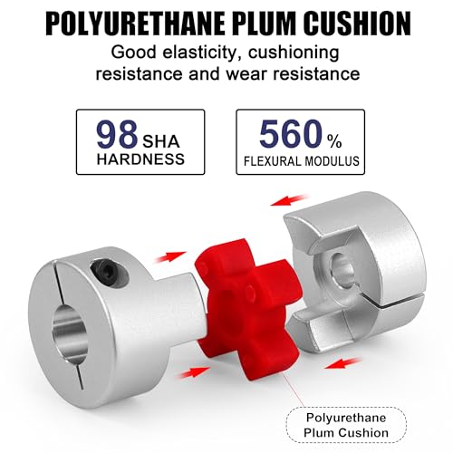 Flexible Wellenkupplung Plum Klauenkupplung, D25-L30 Aluminium Kupplungswelle verbinden 5mm bis 8mm für 3D-Drucker CNC-Maschine und Servostufenmotor (6 * 8mm)