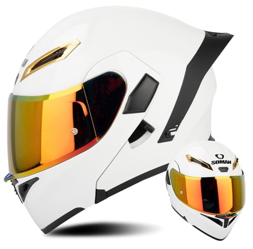 Casque intégral de moto à double visière pour la route