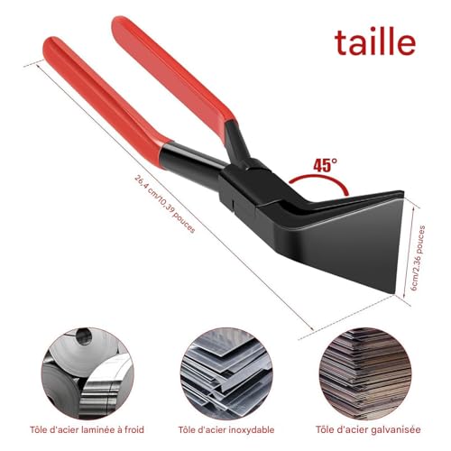 Pince à tôle manuelle pour corriger les plis manqués sur vos toitures