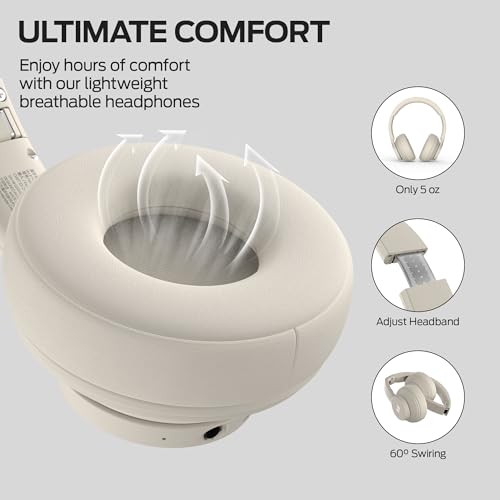 Monster Mission 100 Bluetooth Headphones, On Ear Headphones with Immersive Bass, Crystal Clear Call, 40H Playtime, Bluetooth 5.4, Comfortable Fit Wireless Headset for Travel Work - Image 4