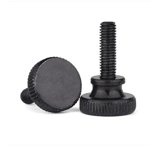 Cfty Viti M3 m4 m5 m6 m8 m10 Acciaio con Gradino Nero zigrinato Testa Serra a Mano Viti (2-2 0pcs / Lot) (Length : 16mm, Dimensione : M5 10PCS)